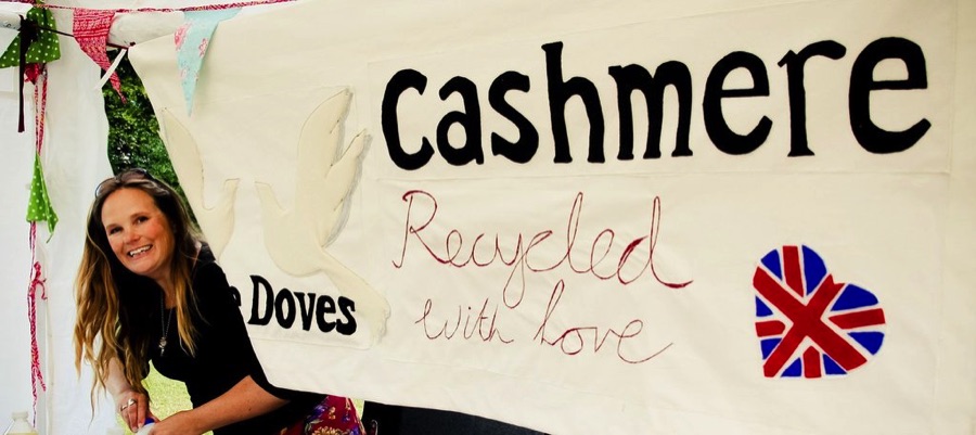 Turtle Doves recycled cashmere sign